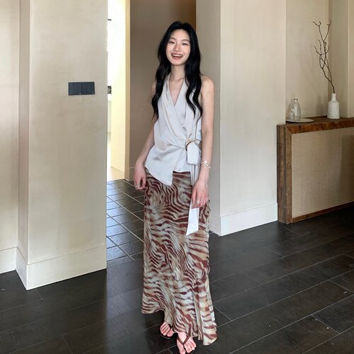 TCCW斑马纹半裙女夏季新款