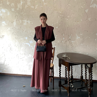 BestU纯色大摆显瘦半身裙