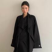 TCCW气质纯色翻领短款 U宽松显瘦百搭外套上衣 Best 风衣女春季 新款