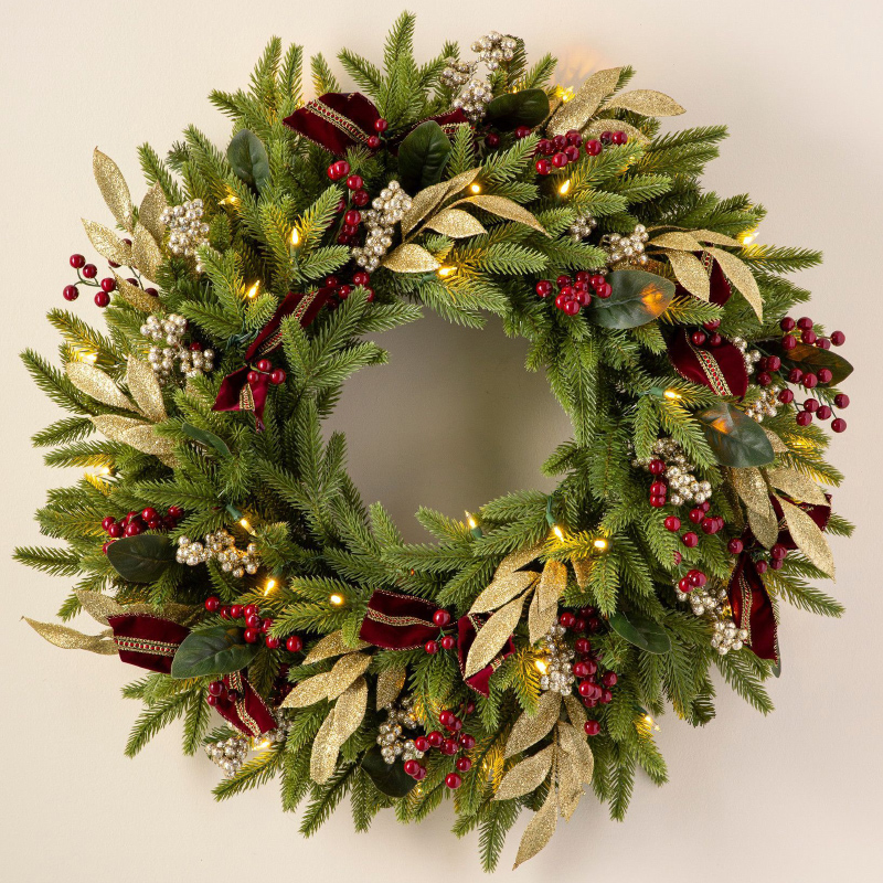 千诺新款装饰藤条圣诞花环壁挂