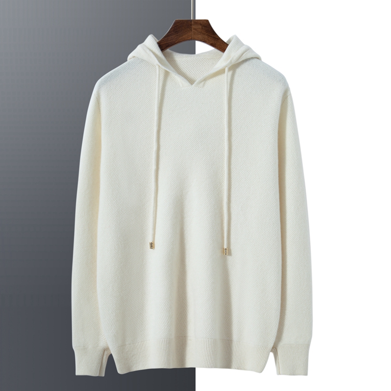 轻奢连帽男士100％纯山羊绒衫