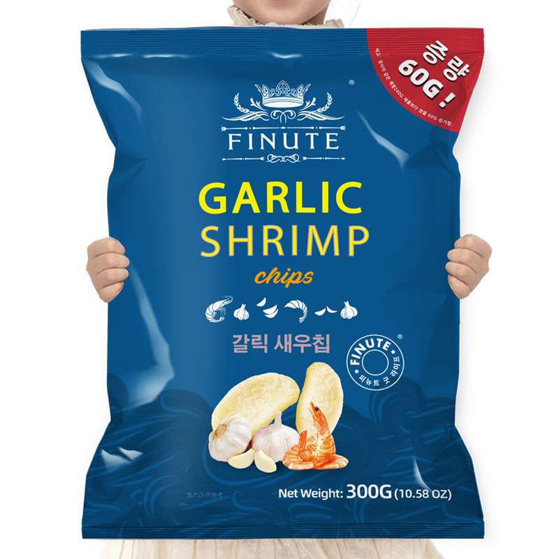 山姆超市代购FINUTE蒜味虾片韩国进口膨化食品休闲零食薯片300g