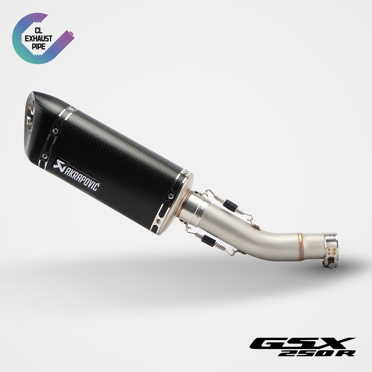 适用铃木GSX250R摩托车机车排气管改装配件天蝎中尾段不锈钢碳纤