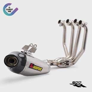 适用张雪500RR摩托车排气管全段改装不锈钢碳纤维天蝎底排消声器