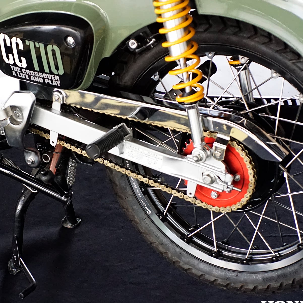 适合本田幼兽CC110复古摩托车链条盖不锈钢轻量化链条罩改装配件