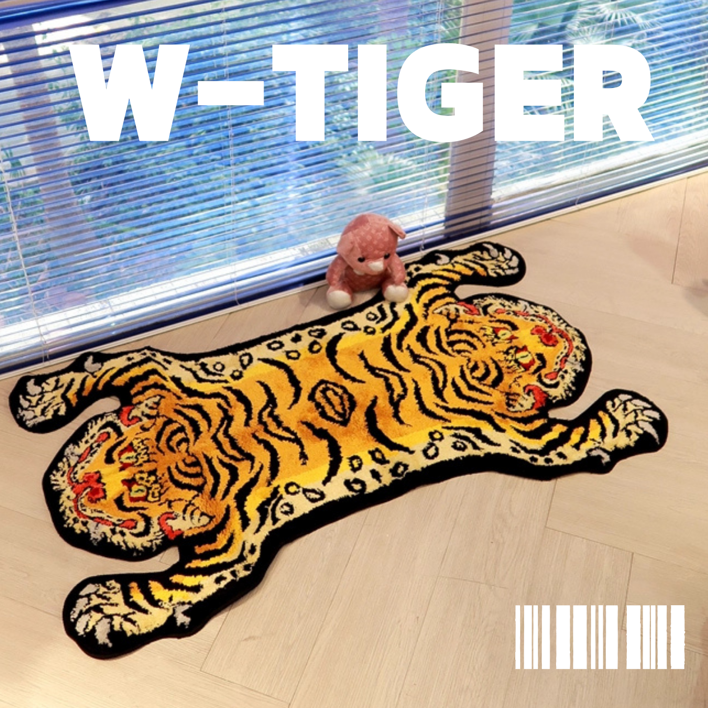 原创西藏镇宅老虎地毯双头虎垫