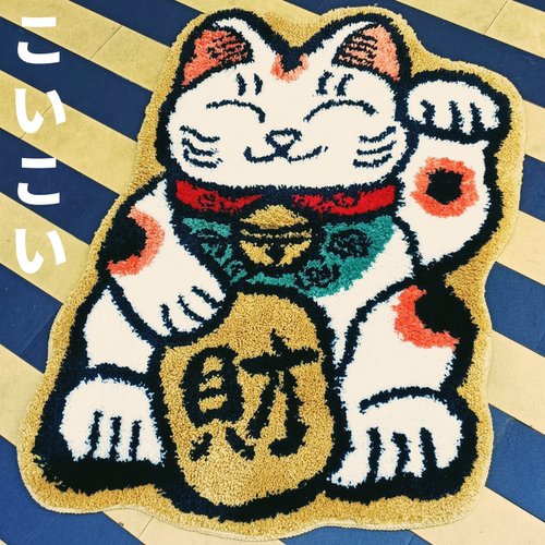 原创招财猫卡通地毯儿童房卧室