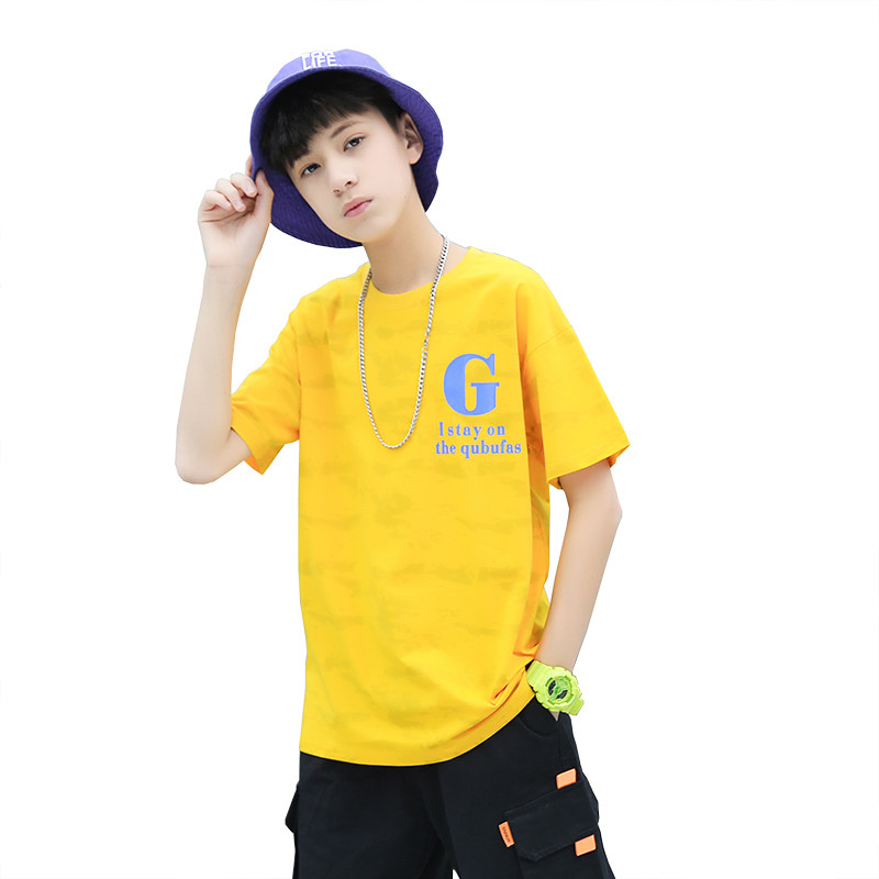 反季清仓夏季新中大男童装加大T恤青少年胖男孩短袖初中生半袖衫