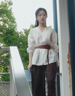 野火燎原金朝原同款白色灯笼袖风琴百褶宽松休闲衬衫女2026新款