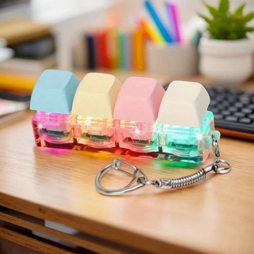 Button Keycap Fidget Keychain 4 Keys Keyboard Decompression