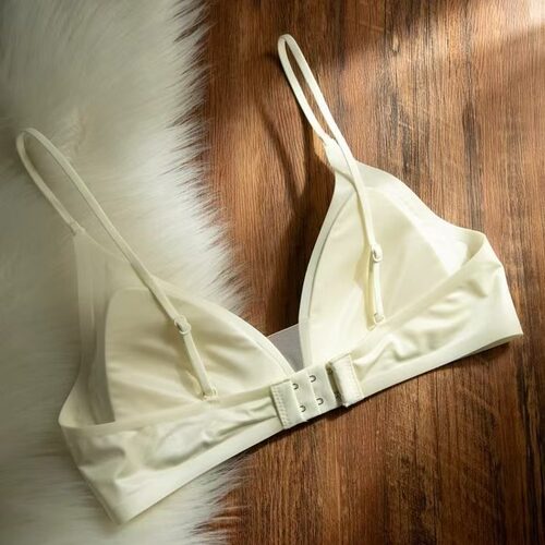 Women Milk French Deep V Bralette Push Up Triangle