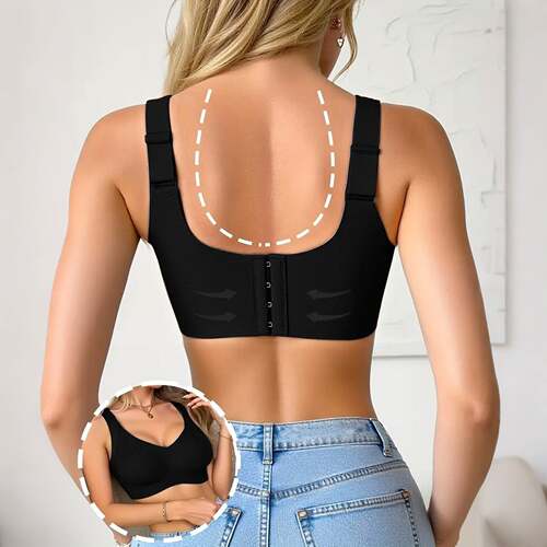 Plus Size Wirefree Push Up Bra, Back Smoothing