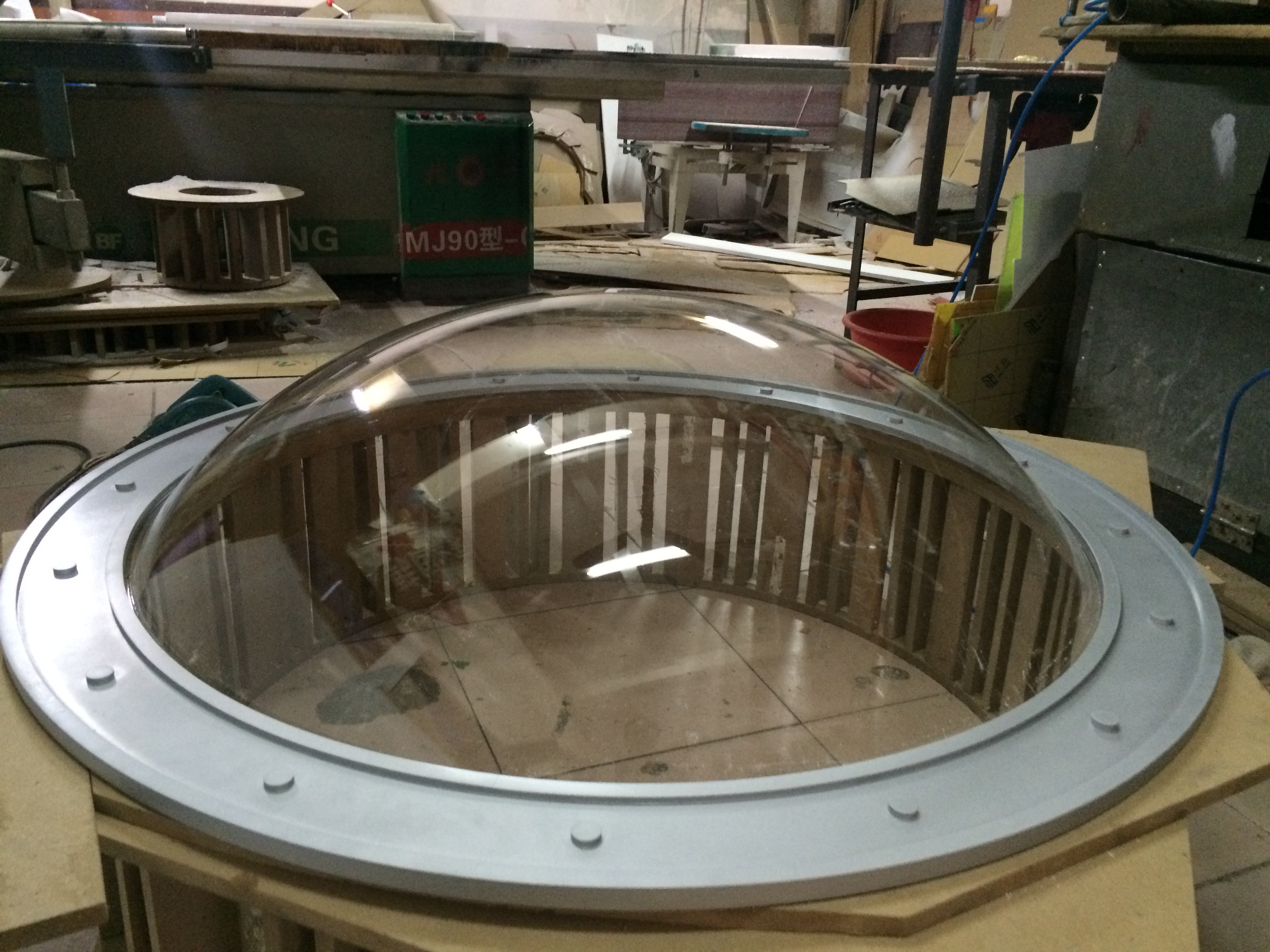 透明亚克力银边装饰 有机玻璃3分之1球防尘罩 展示展览矮小半球罩