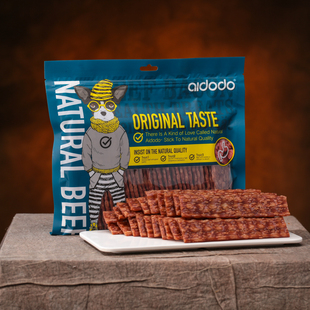 爱多多牛肉培根切片细卷棒狗狗零食358g宠物狗咬胶牛肉条犬牛肉片