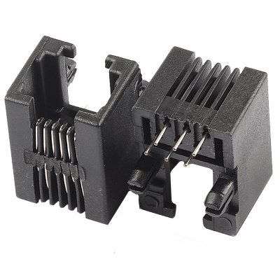 RJ11插座 95001-6P6C母座 RJ12电话插座90度6芯水晶头座（5个）