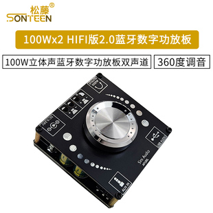 Sini 100Wx2立体声蓝牙5.0数字功放板双声道360度无极调音 Audio