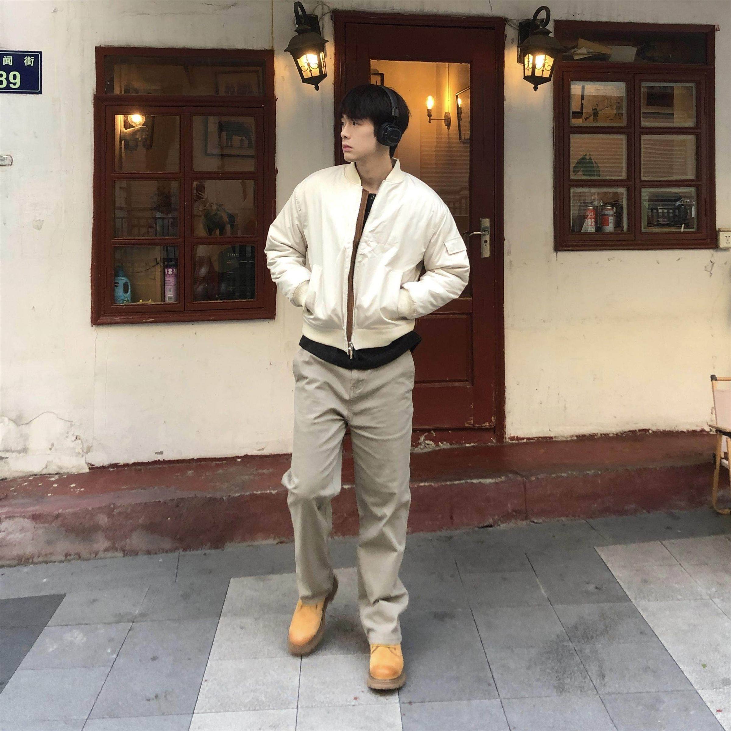 美式休闲裤立体剪裁水洗做旧春夏纯色直筒裤美拉德高级感修身长裤,男装,休闲裤,淘宝优惠券,粉丝福利购,淘宝优惠卷