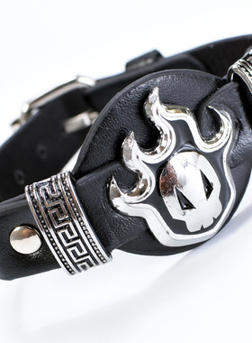 凹凸世界动漫周边 死神骷髅虚火十二星座 潮牌手链情侣手镯钥匙锁