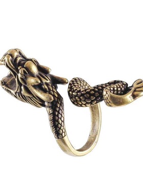 Temu热卖创意烟架戒指夹烟器支架烟托戒指指环祥龙男士粗烟戒指