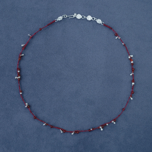 新年礼物 SALE 纯银红玛瑙葫芦编织项链 PEPE 平安好运