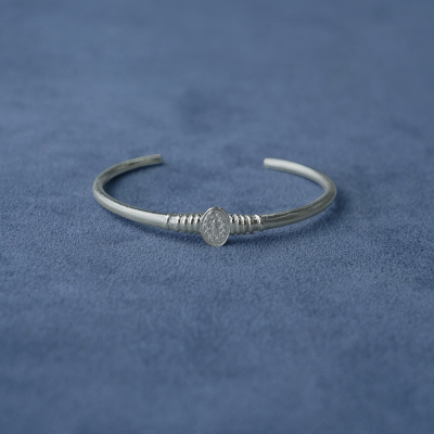 SALE E PEPE胡椒盐·纯银丰收图章手镯 镀金