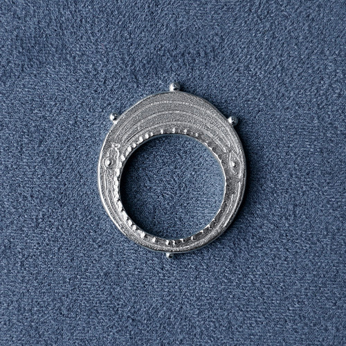 SALE E PEPE胡椒盐 纯银立体壁画戒指