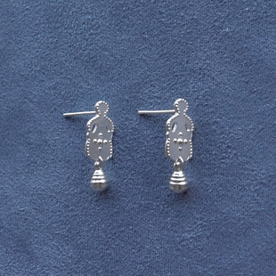 胡椒盐 PEPE 纯银冥想人吊坠耳环 SALE