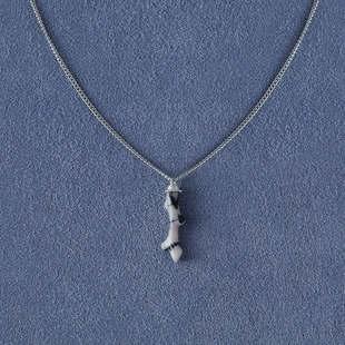 SALE E PEPE 胡椒盐 纯银珊瑚项链 网格石彩虹石石英岩