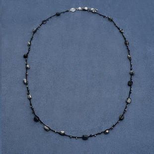 网格石彩虹石 PEPE胡椒盐·纯银编织长项链 SALE