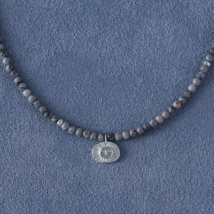 胡椒盐 PEPE 纯银地图石小海神串珠项链 SALE