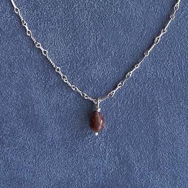 SALE E PEPE胡椒盐 纯银红卵石露珠项链