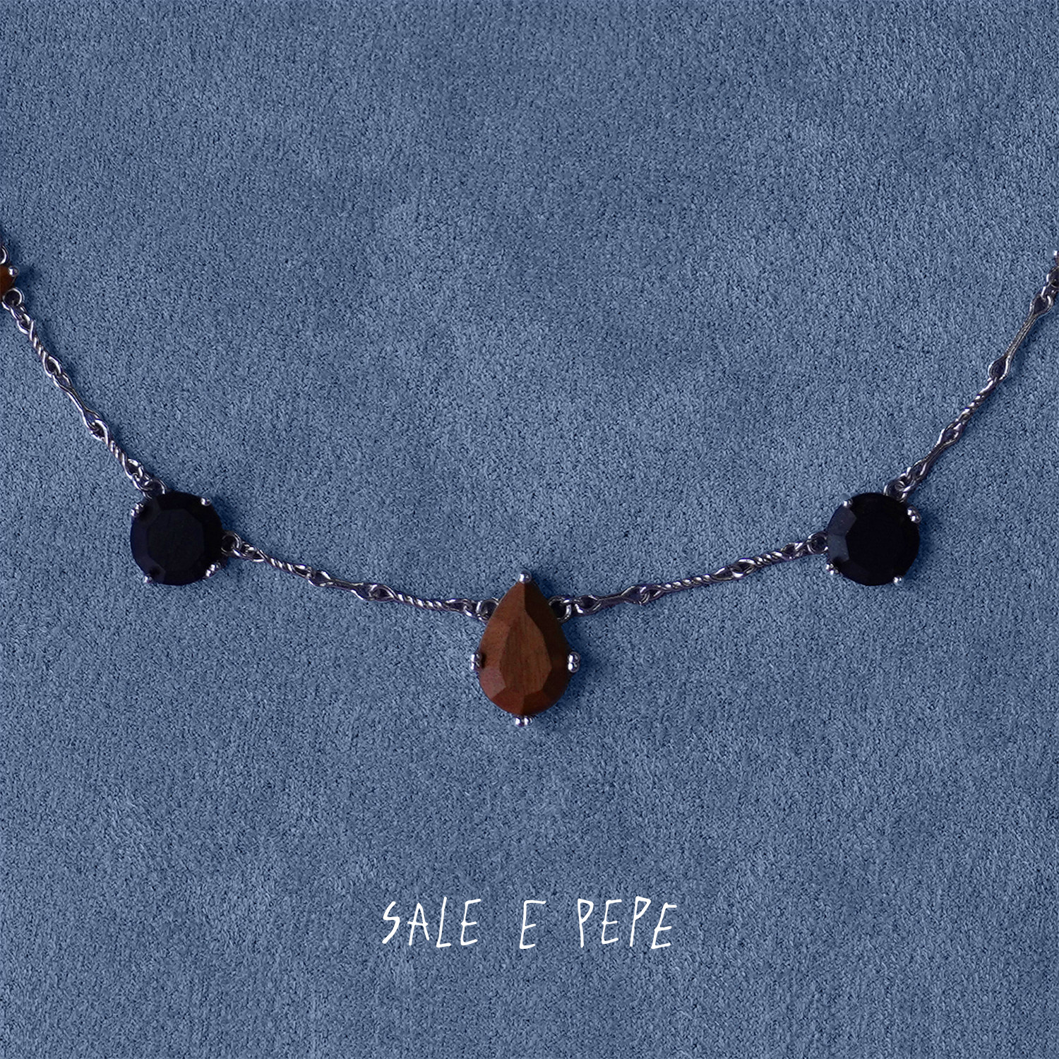 SALE E PEPE胡椒盐·纯银木质宝石风铃项链