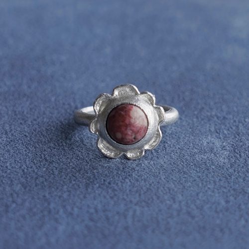 SALE E PEPE胡椒盐 纯银卵石花朵戒指