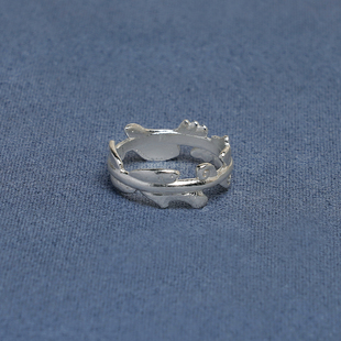 SALE E PEPE胡椒盐·纯银翻浪戒指 镀金