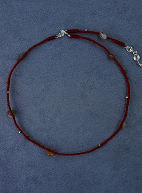 SALE E PEPE胡椒盐·纯银古铜发晶红绳项链手链两用 新年限定礼物