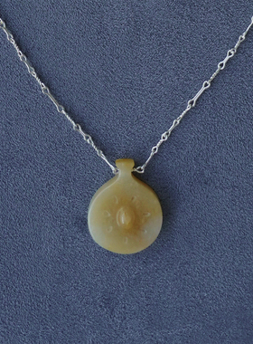 SALE E PEPE胡椒盐·纯银黄玉酒壶吊坠项链