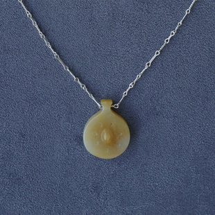 SALE PEPE胡椒盐·纯银黄玉酒壶吊坠项链