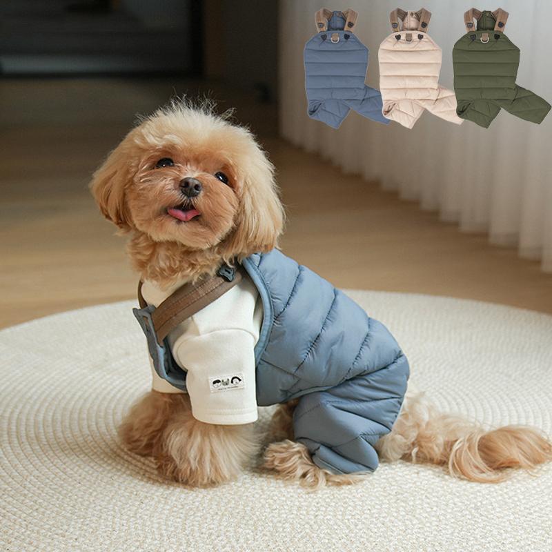 宠物狗狗秋冬衣服保暖棉服背带裤