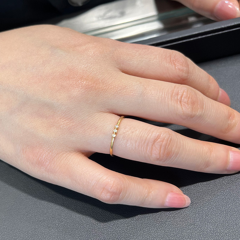 Marisol轻奢叠带钻石戒指18K金