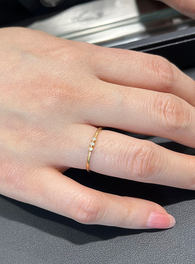 日本直邮代购 Marisol天然钻石戒指女18K金小众AHKAH风格叠带尾戒