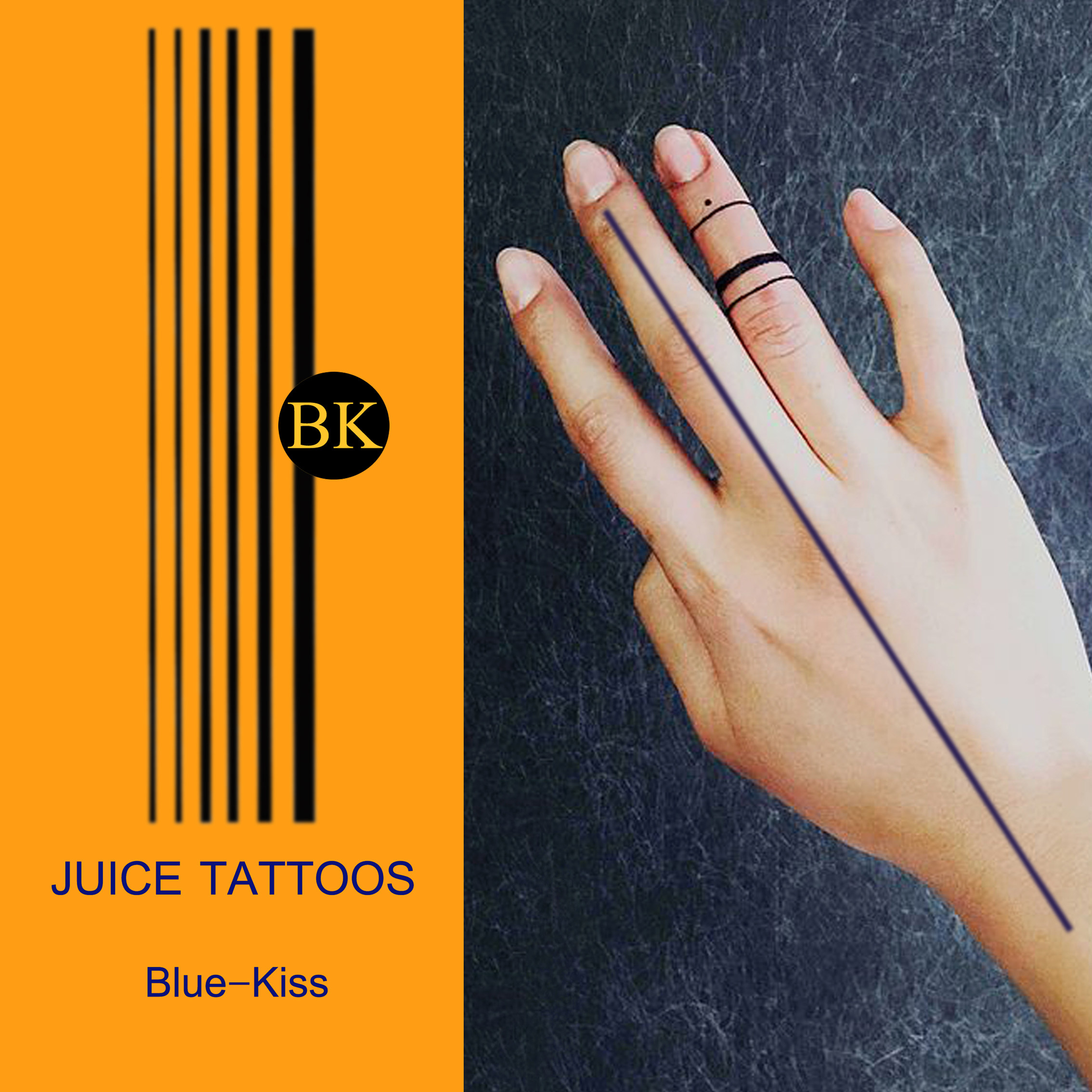 bluekiss蓝吻 死亡射线 极简ins风格直线纹身贴草本持久防水男女