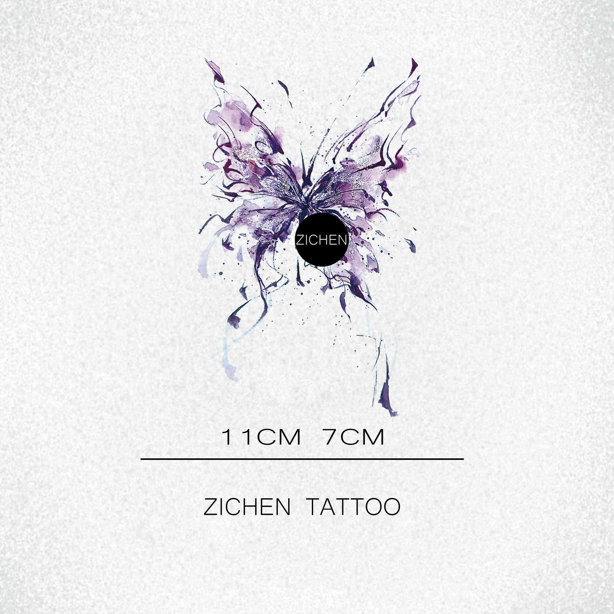 ZICHEN 原创超仙手臂胸前凤凰水晶蝴蝶彩色纹身贴防水女持久贴纸