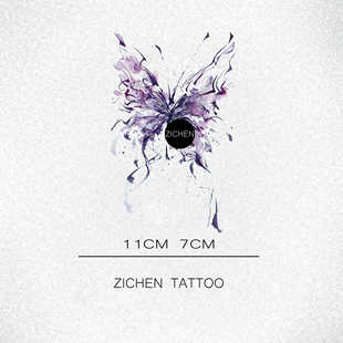 ZICHEN 原创超仙手臂胸前凤凰水晶蝴蝶彩色纹身贴防水女持久贴纸