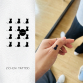 ZICHEN 迷你猫咪可爱风创意礼品防水果汁纹身贴遮疤痕草本手指图