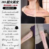 ZICHEN 高级感英文短句法语拉丁文手臂草本纹身贴防水女持久锁骨