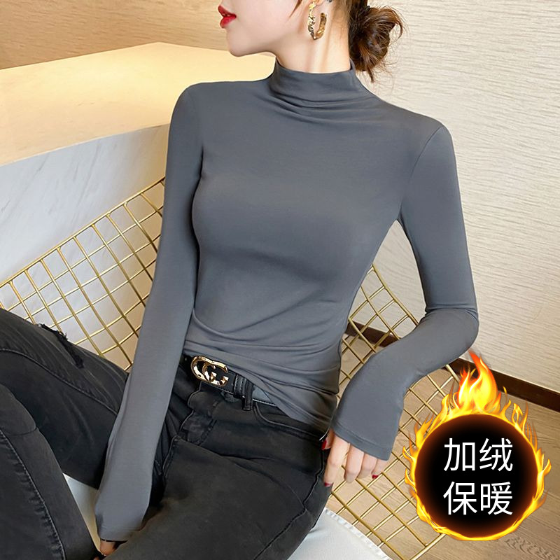 莫代尔半高领打底衫女内搭