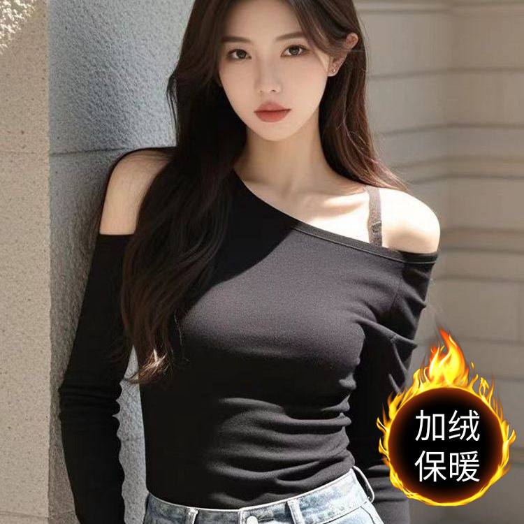 短款纯欲辣妹撞色挂脖性感上衣