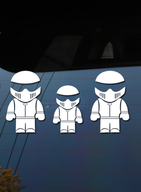 适用于STIG 卡通车手 TopGear 汽车改装 动漫个性遮划痕贴纸