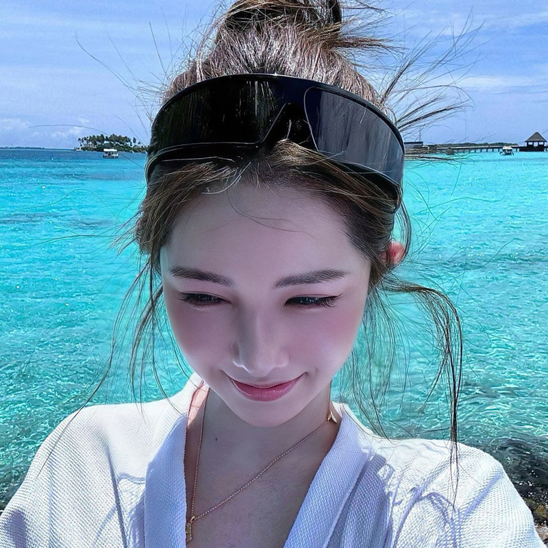 发箍太阳镜2025流行女登山户外防风墨镜沙滩防紫外线旅游自拍眼镜