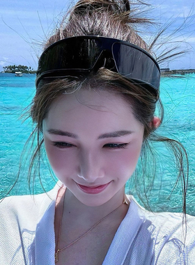 发箍太阳镜2025流行女登山户外防风墨镜沙滩防紫外线旅游自拍眼镜
